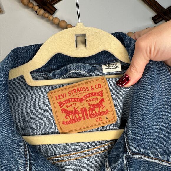 Levi's Blue Denim Jean Button Down Jacket - Picture 4 of 4